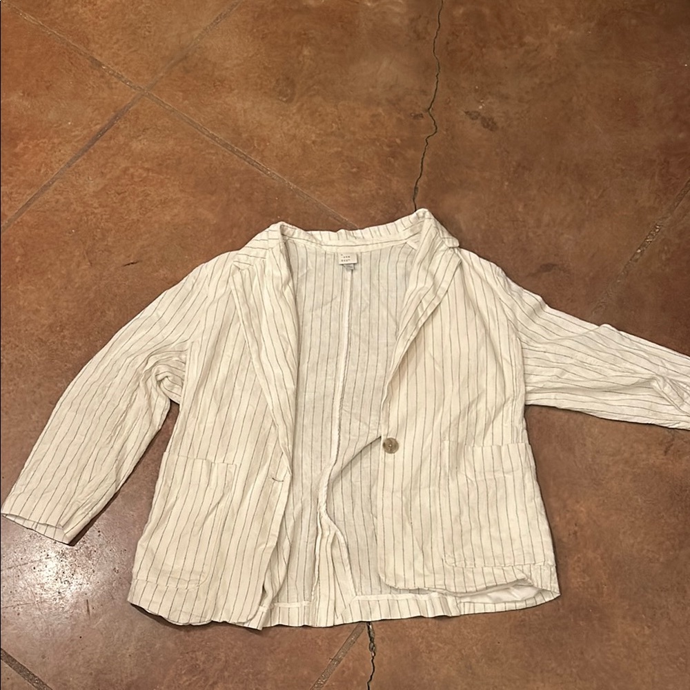 a new day White Blazer with Textured Knit Design